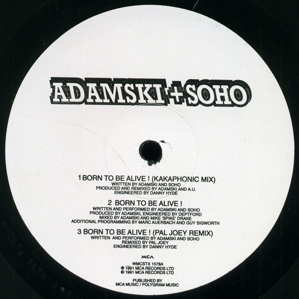 Adamski + Soho (2) / Adamski + Jimi Polo : Born To Be Alive! (12", Promo)