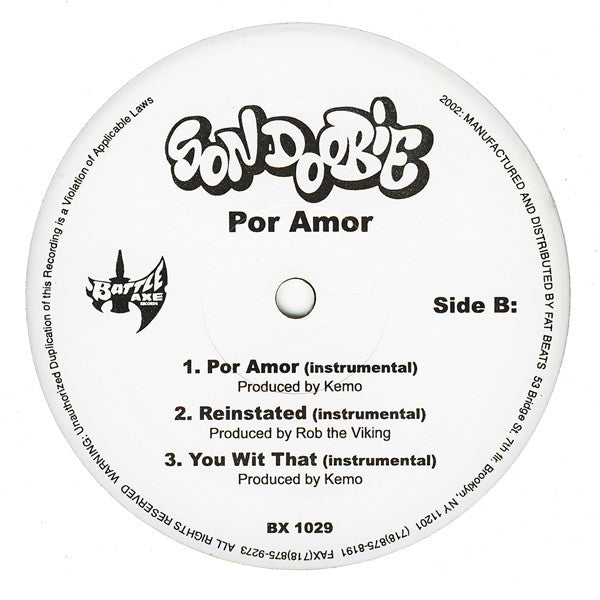 Son Doobie : Por Amor (12")