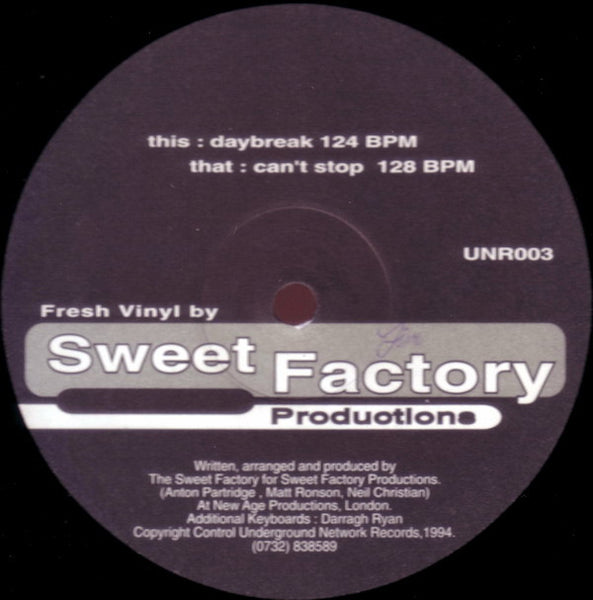 The Sweet Factory : Daybreak / Can't Stop (12")