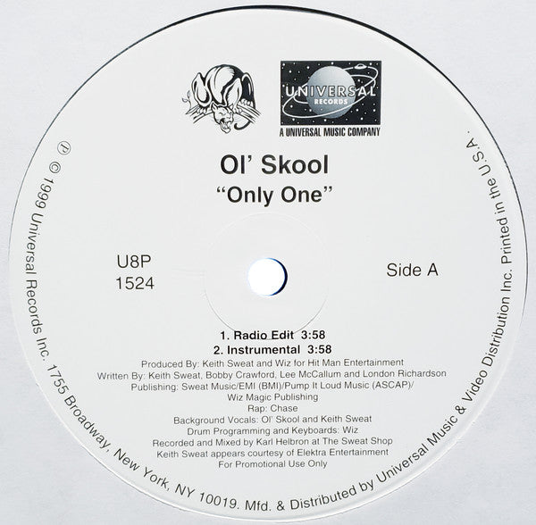 Ol' Skool : Only One (12", Promo)