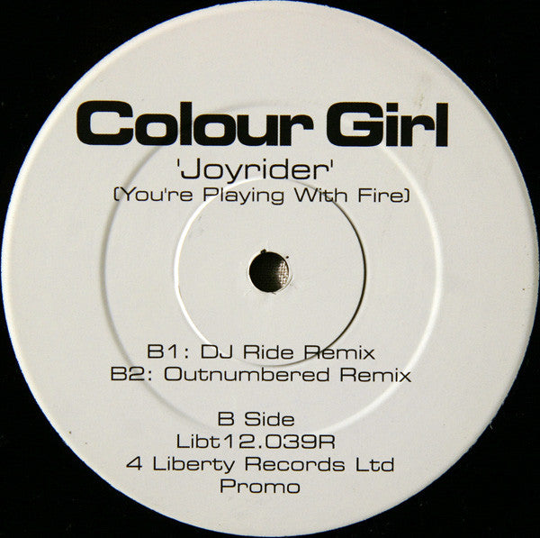 Colour Girl : Joyrider (You're Playing With Fire) (12", Promo)