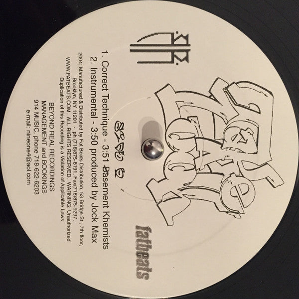 Dome Crackers / Basement Khemists : Take A Look / Correct Technique (12")