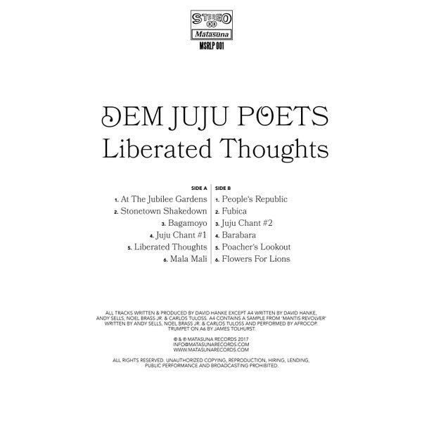 Dem Juju Poets : Liberated Thoughts (CD, Album, Dig)
