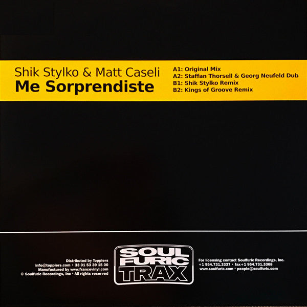 Shik Stylkø & Matt Caseli : Me Sorprendiste (12")
