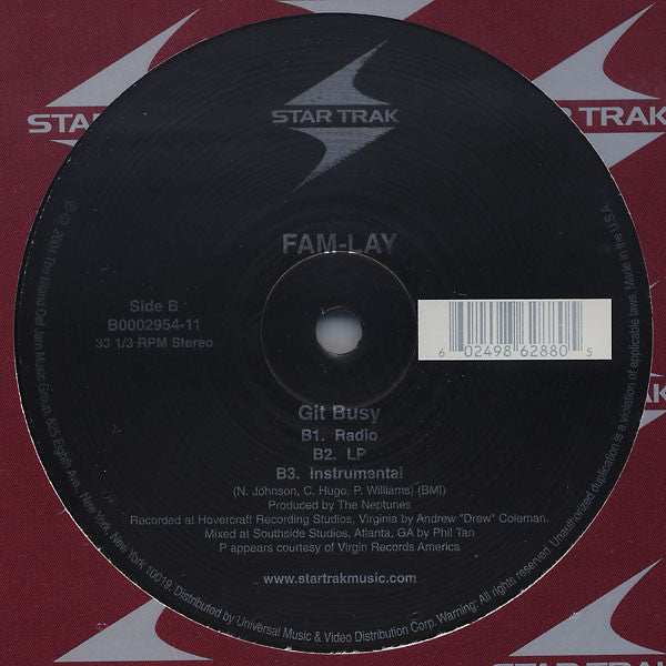 Fam-Lay : Fresh N Drivin’ / Git Busy (12")