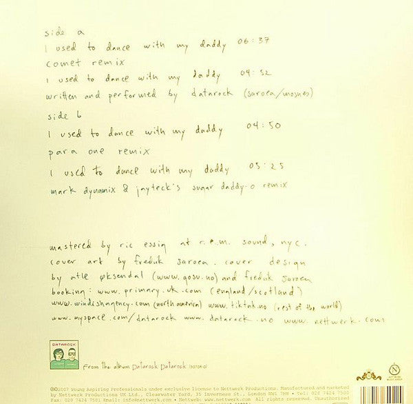 Datarock : I Used To Dance With My Daddy (12", Single)