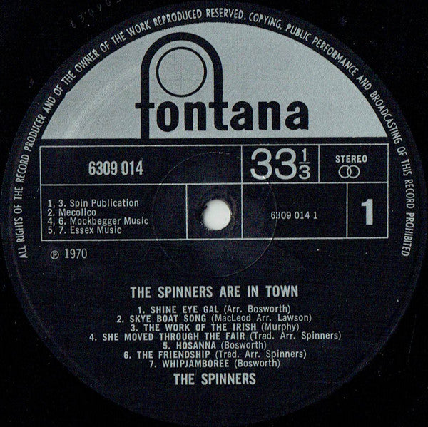 The Spinners : The Spinners Are In Town (LP, Bla)