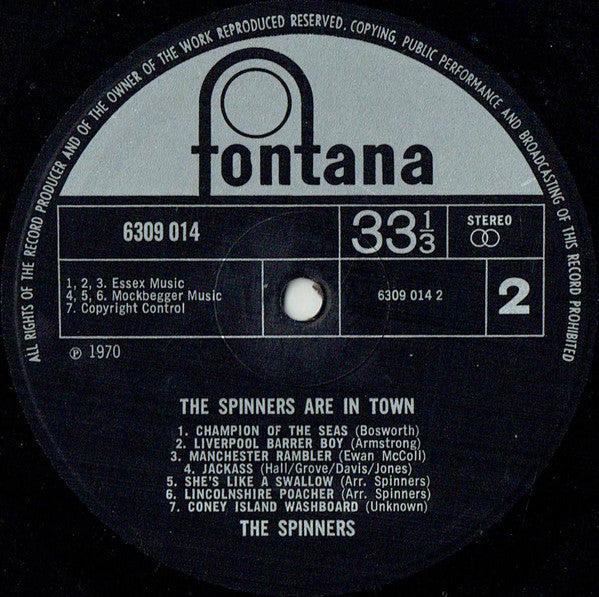 The Spinners : The Spinners Are In Town (LP, Bla)