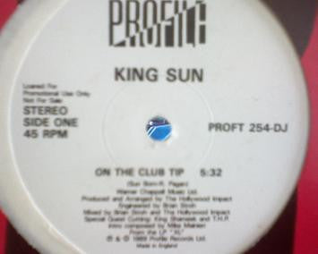 King Sun : On The Club Tip (12", Single, Promo)