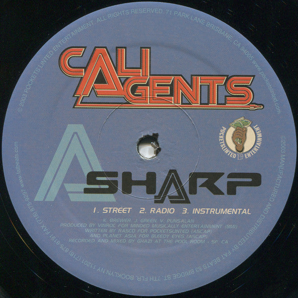 Cali Agents : Sharp / Cali Nights (12")