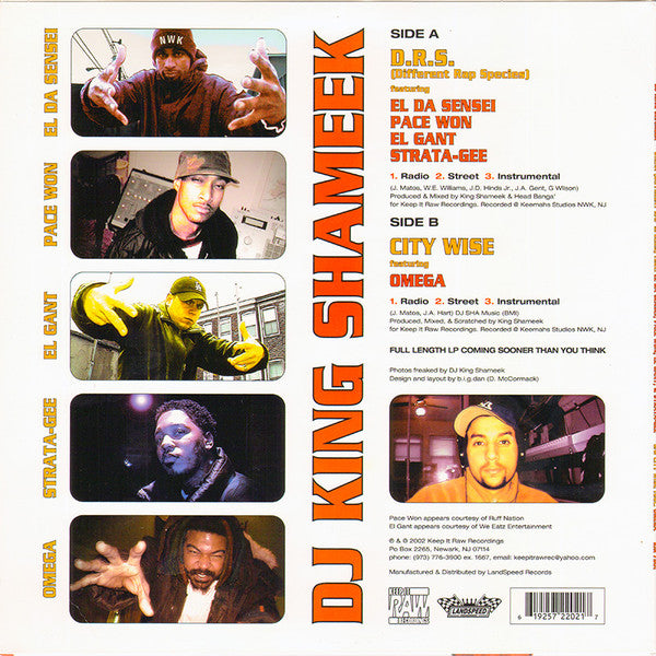 King Shameek : D.R.S. (Different Rap Species) / City Wise (12")