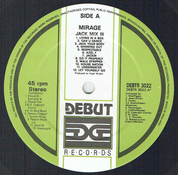Mirage (12) : Jack Mix III (12", P/Mixed, Die)