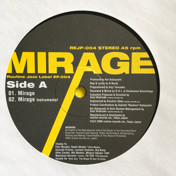 Kei Kobayashi Feat. B-Bandj In Dark Shadow (5) : Mirage (12", EP)