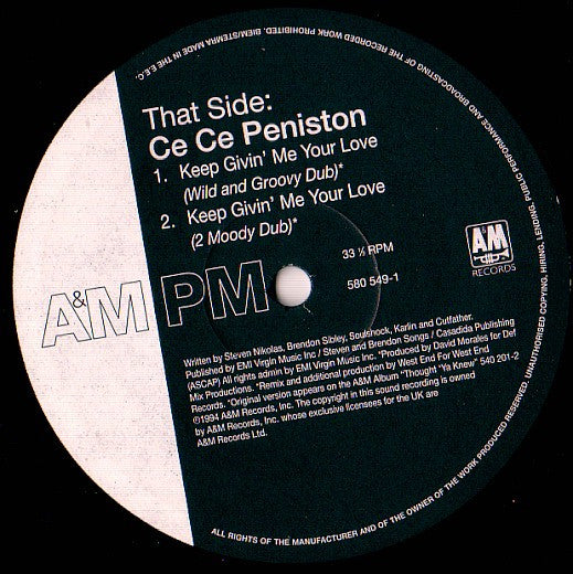 Ce Ce Peniston : Keep Givin' Me Your Love (12")