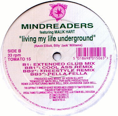 Mind Readers Featuring Malik Hart : Living My Life Underground (12")