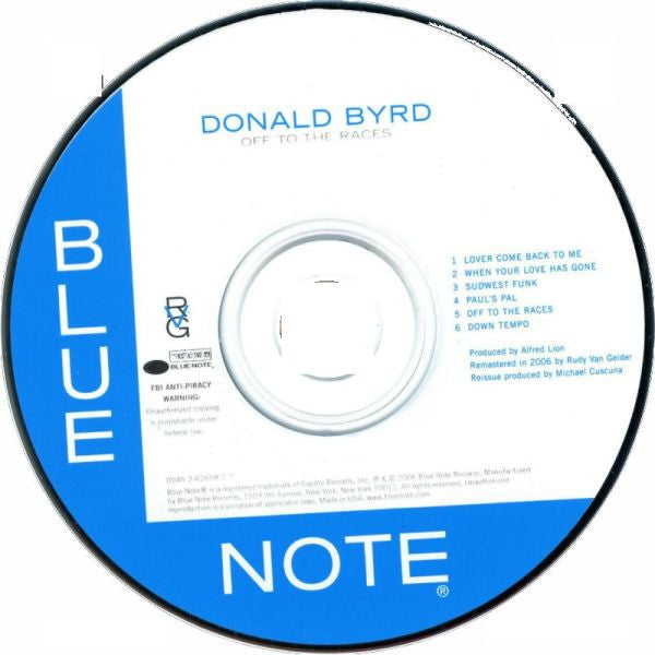 Donald Byrd : Off To The Races (CD, Album, RE, RM)
