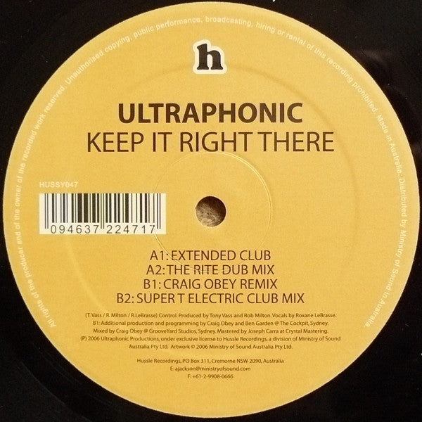 Ultraphonic : Keep It Right There (12")