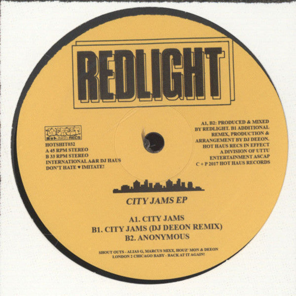 Redlight (4) : City Jams EP  (12", EP)
