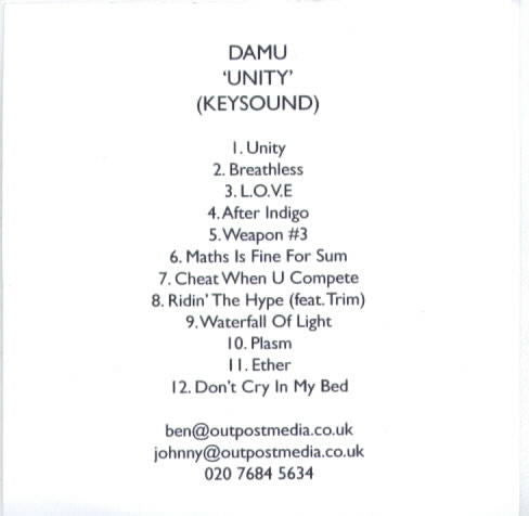 Damu (2) : Unity (CDr, Album, Promo)