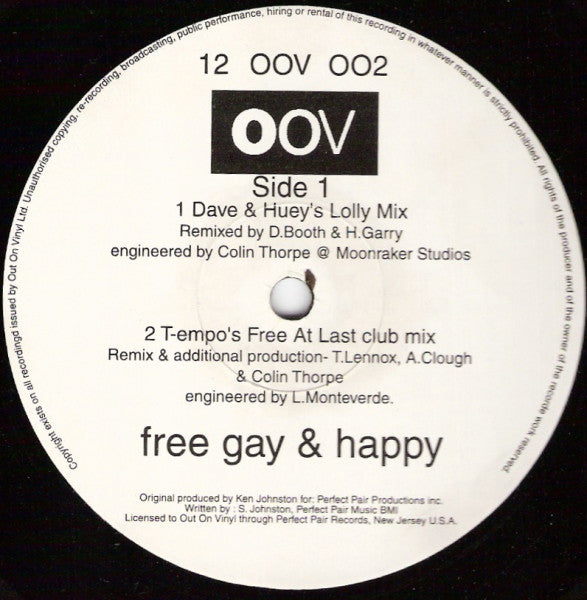 The Coming Out Crew : Free Gay & Happy (12")