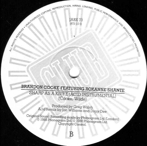 Brandon Cooke Featuring Roxanne Shanté : Sharp As A Knife (Acid Attack) (12")