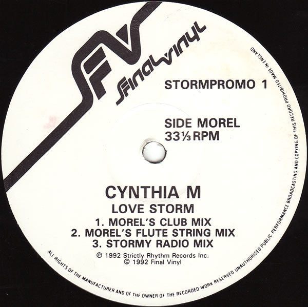 Cynthia M : Love Storm (12", Promo)