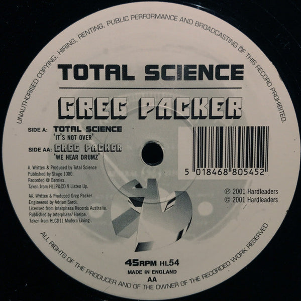 Total Science / Greg Packer : It's Not Over / We Hear Drumz (12")