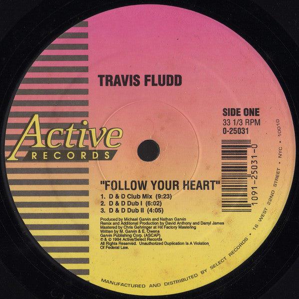 Travis Fludd : Follow Your Heart (12", Single)