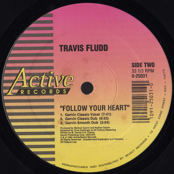 Travis Fludd : Follow Your Heart (12", Single)