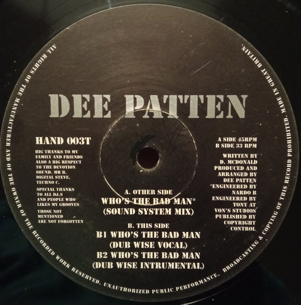 Dee Patten : Who's The Bad Man (12")