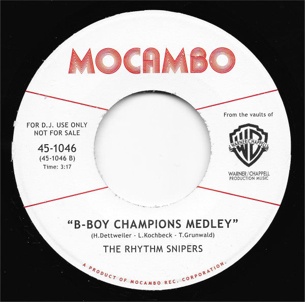 The Rhythm Snipers : Standing Rock / B-Boy Champions Medley  (7", Ltd, Promo)