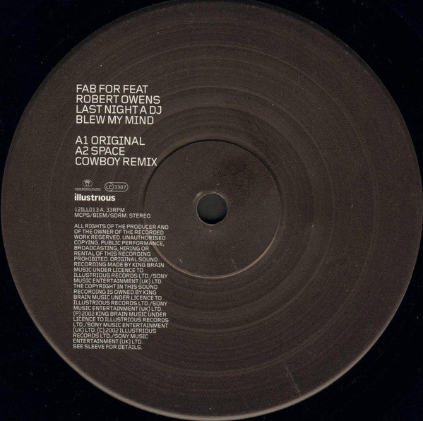 Fab For : Last Night A DJ Blew My Mind (12")