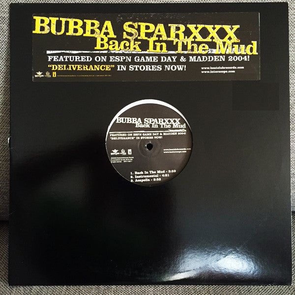 Bubba Sparxxx : Back In The Mud (12", Promo)