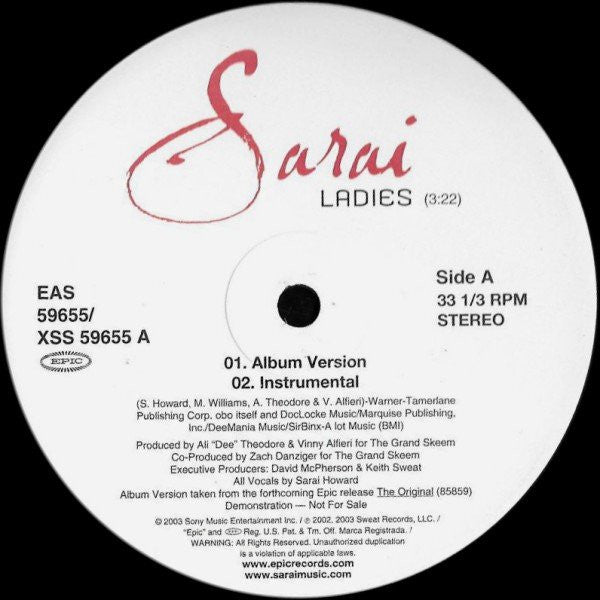 Sarai : Ladies (12", Promo)