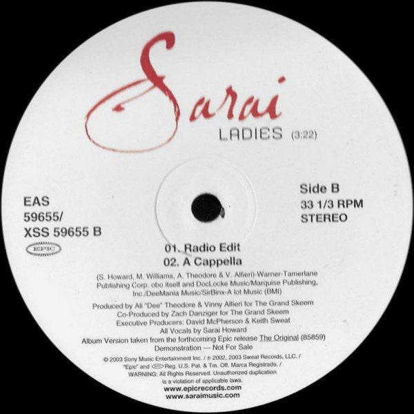 Sarai : Ladies (12", Promo)