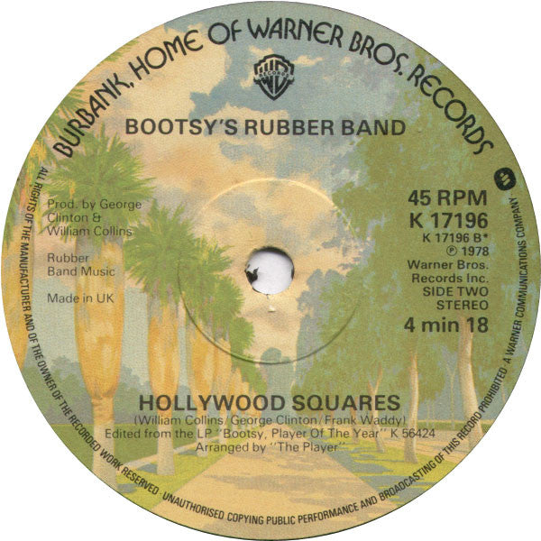 Bootsy's Rubber Band : Bootzilla (7", Single, Sol)