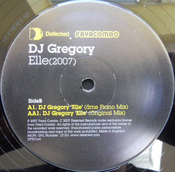 DJ Gregory : Elle (2007) (12")