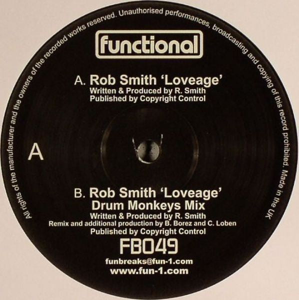 Rob Smith : Loveage (12")