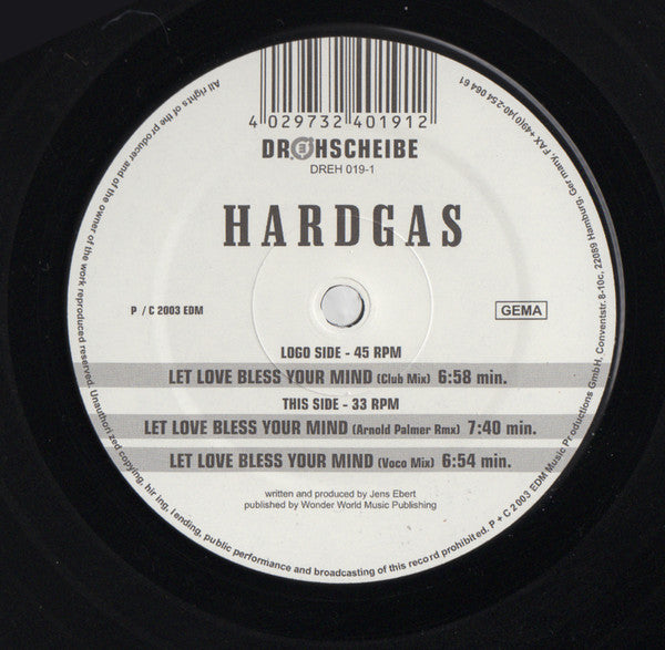 Hardgas : Let Love Bless Your Mind (12")