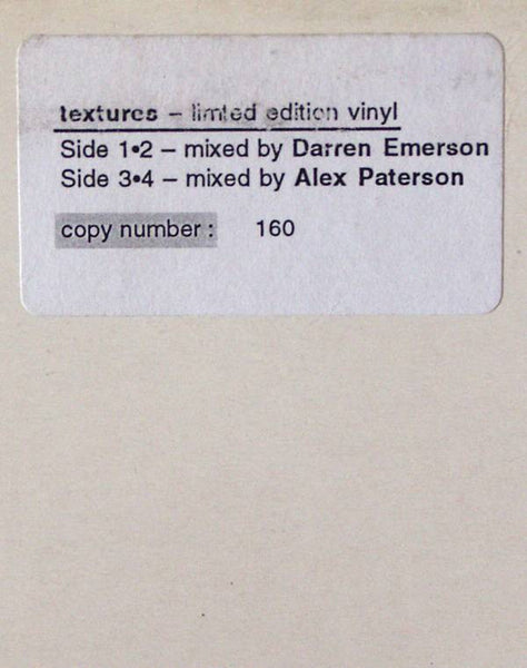 Darren Emerson + Alex Paterson : Textures (2xLP, Ltd, Mixed, Num, W/Lbl)