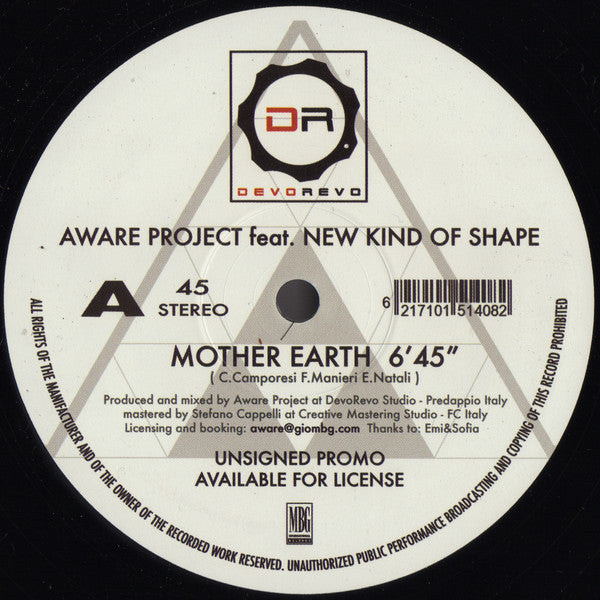 Aware (4) Feat. New Kind Of Shape / MBG : Mother Earth / Deep Moon (12")