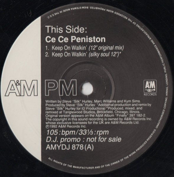 Ce Ce Peniston : Keep On Walkin' (Mixes) (12", Single, Promo)