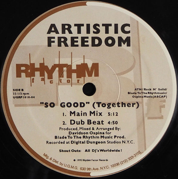 Artistic Freedom : Negrita Ven / So Good (Together) (12")