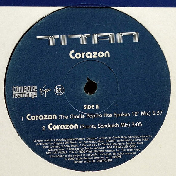 Titan : Corazon (12", Promo)