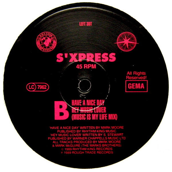 S'Express : Hey Music Lover (12")