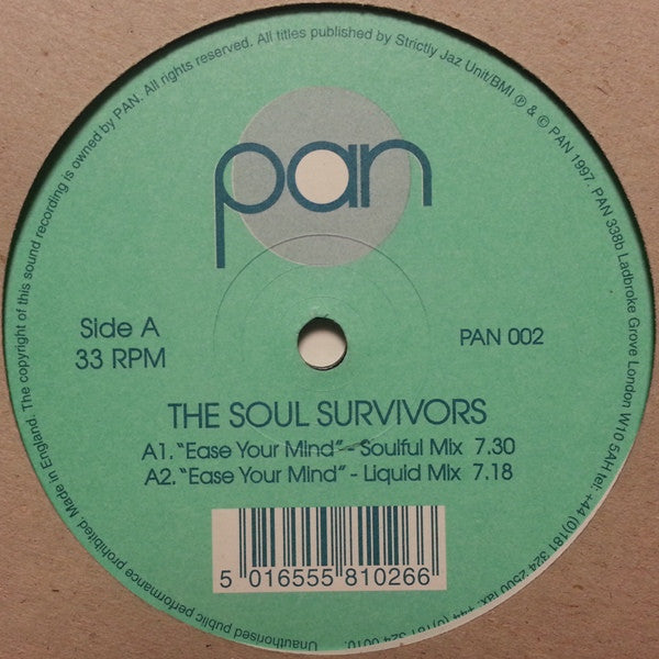 The Soul Survivors : Ease Your Mind (12")