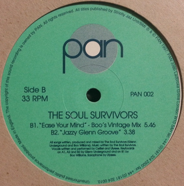 The Soul Survivors : Ease Your Mind (12")