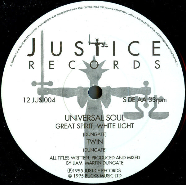 Universal Soul : Rise / Great Spirit, White Light / Twin (12")