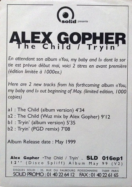 Alex Gopher : The Child / Tryin' (12", EP, Ltd)