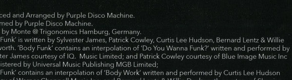 Purple Disco Machine : Body Funk (12")